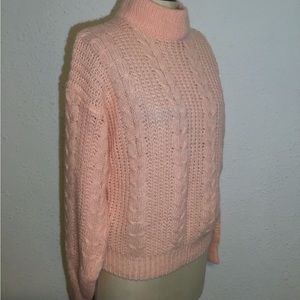 Sarit vintage soft pink knitted high neck sweater size large